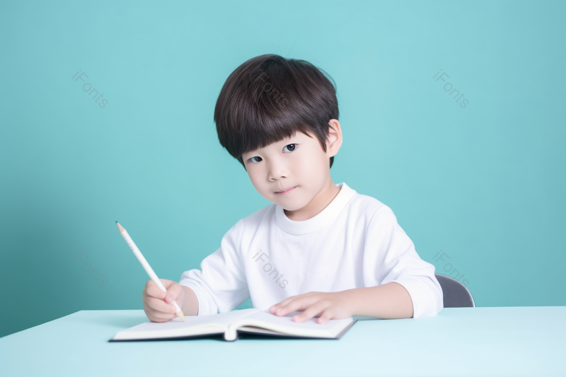 在书桌前学习的小男孩儿童教育高清特写摄影图,高清,摄影图,摄影图片,图片大全,摄影图免费下载